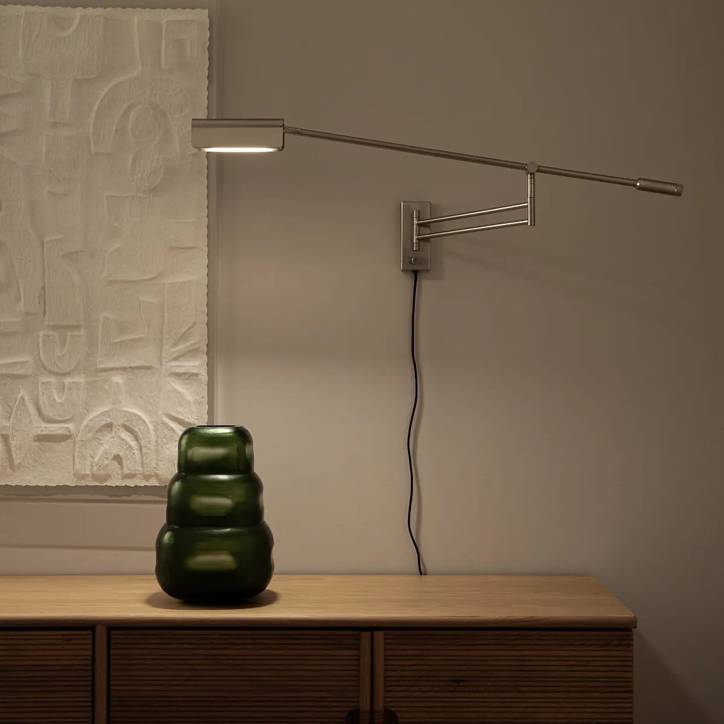 Scharnierende wandlamp, satijn nikkel, Phili