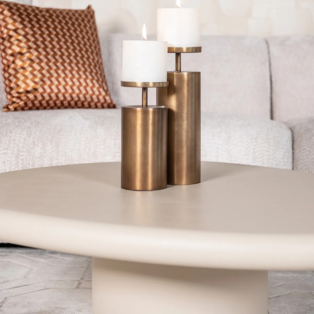 Richmond Interiors Clayton Beige Salontafel Kiezelvorm - 107 X 89cm.