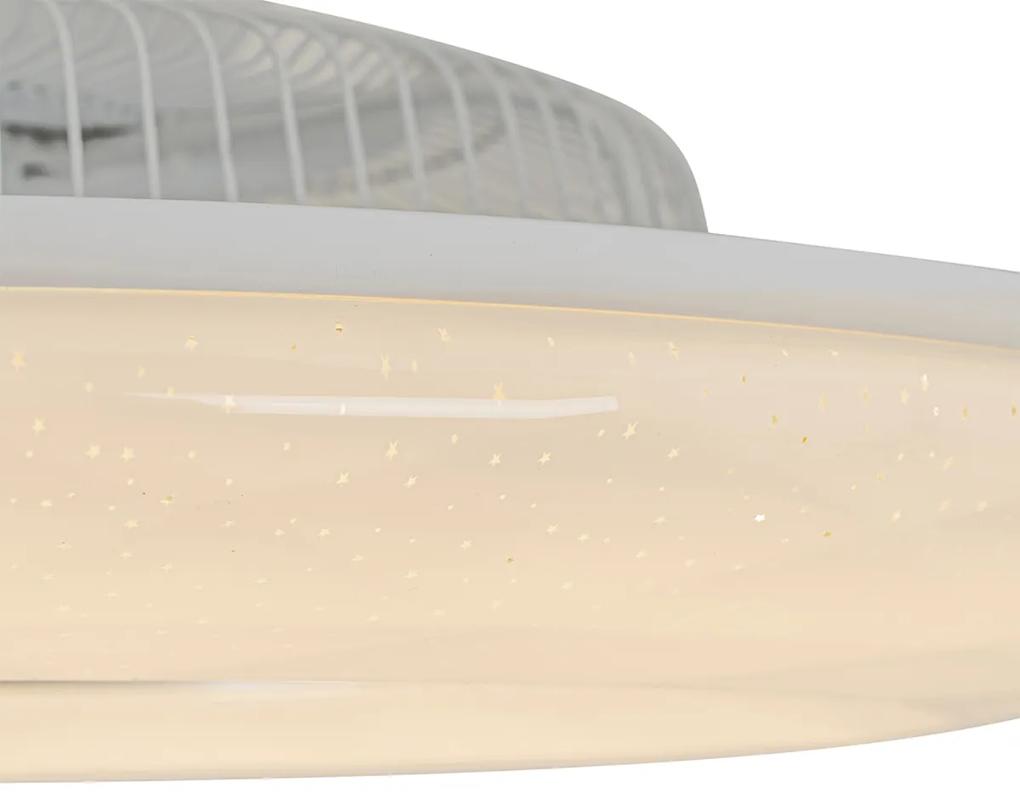 Smart Plafondventilator met lamp zilver incl. LED met ster effect dimbaar - Clima Modern rond Binnenverlichting Lamp
