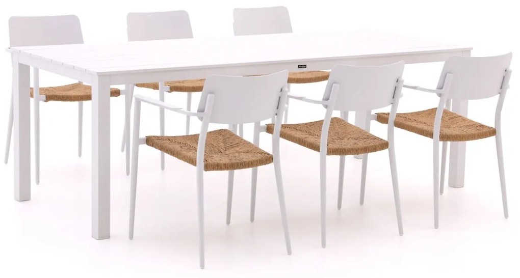 Diningset Bellagio  | 6 personen aluminium | Tuinset stapelbaar | 7-delig | Kees Smit Tuinmeubelen