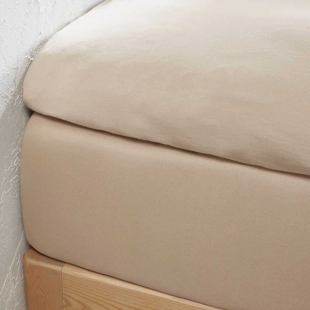 Hoeslaken in jersey voor topdekmatras, 30% recycled katoen