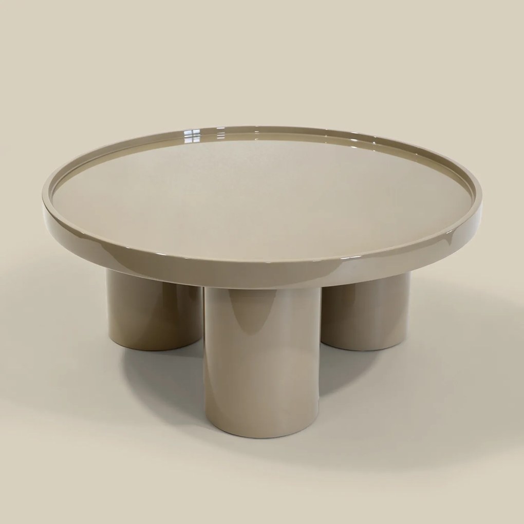 Salontafel Hoogglans Beige 80 Cm - 80 X 80cm.