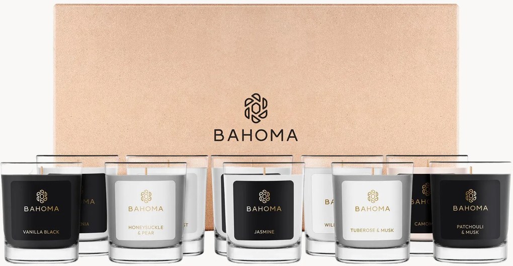 Mini geurkaarsen Botanical Bliss in geschenkdoos, 10-delig