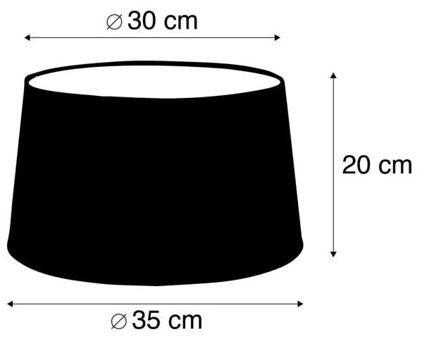 Stoffen Linnen lampenkap zwart 35 cm rond