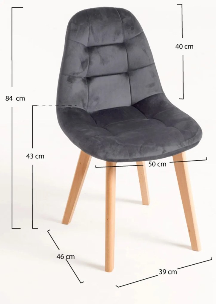 Set 4 Kelen Fluwelen Stoelen