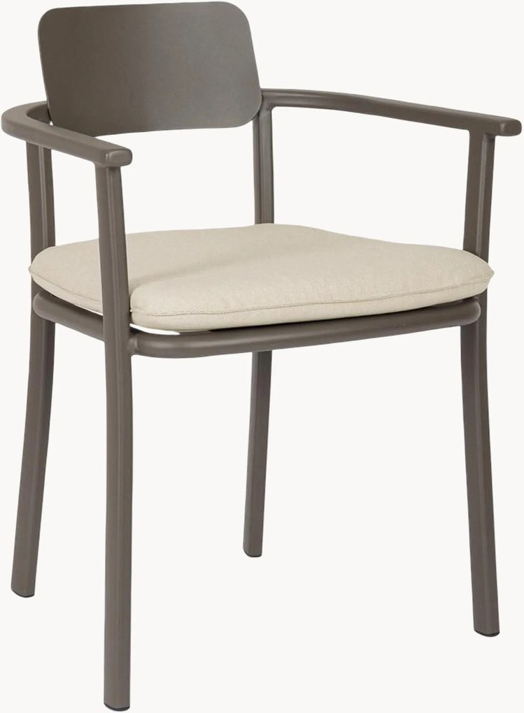 Stapelbare tuinstoelen Makena met armleuning, 4-delig
