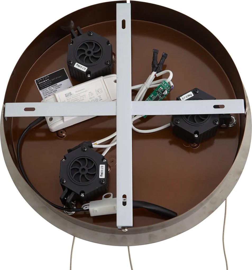 Design hanglamp rosé goud met amber glas incl. LED 3-staps dimbaar 3-lichts easylift - Fiera