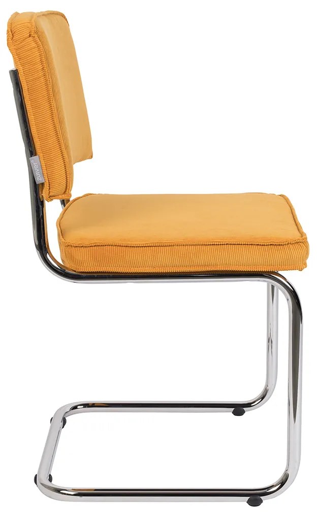 Zuiver Ridge Rib Retro Stoel Ribstof Geel