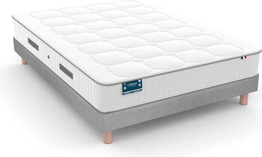 Matras met 856 pocketveren, stevige ondersteuning, omhullend ligcomfort + lattenbodem