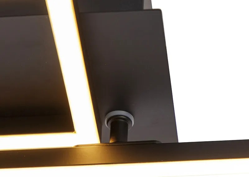 LED Plafondlamp langwerpig zwart 3-staps dimbaar - Plazas Novo Modern Binnenverlichting Lamp