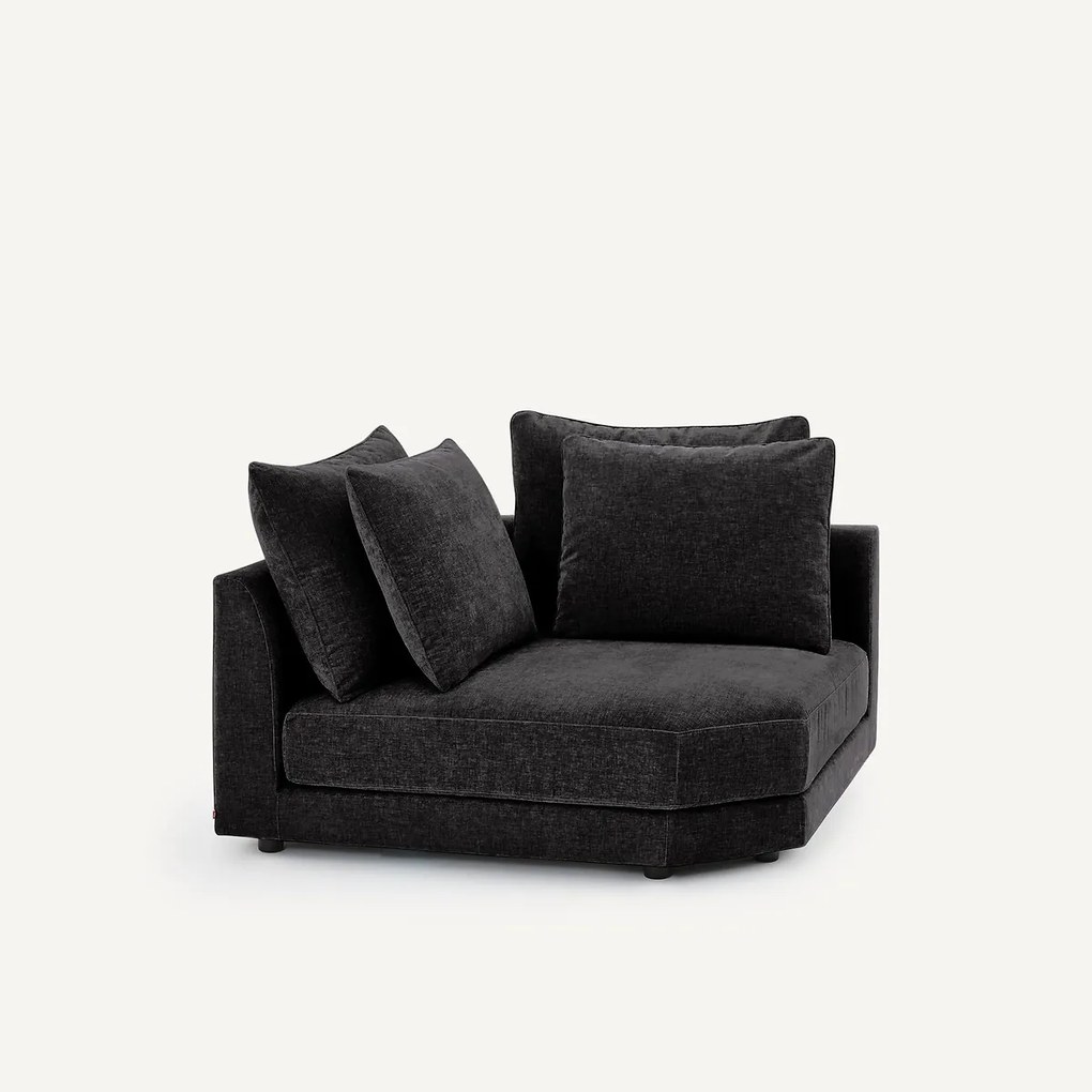 Modulair hoekbank in chenille fluweel, TIBERIO
