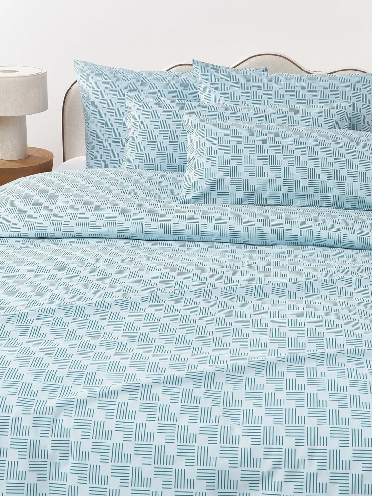 Perkal katoenen dekbedovertrek Inki met geometrische print