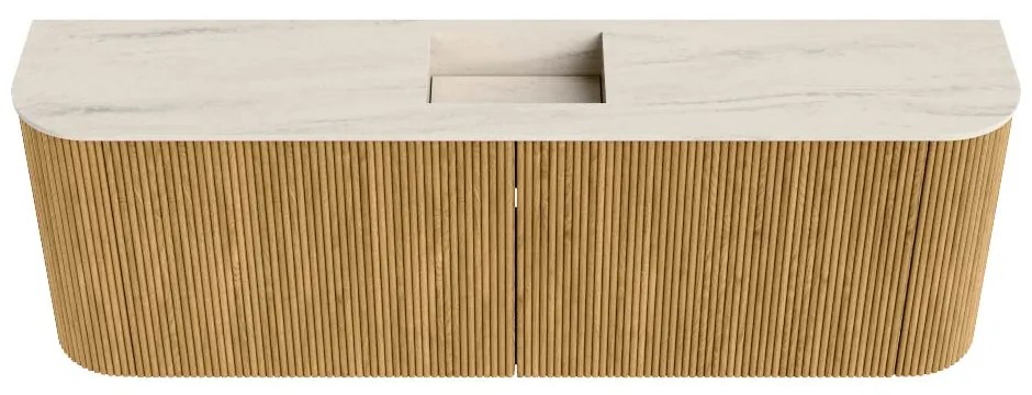 Mondiaz Joya DLux 125cm toiletmeubel ronding links/rechts oak met wastafel faye midden 1 kraangat meli