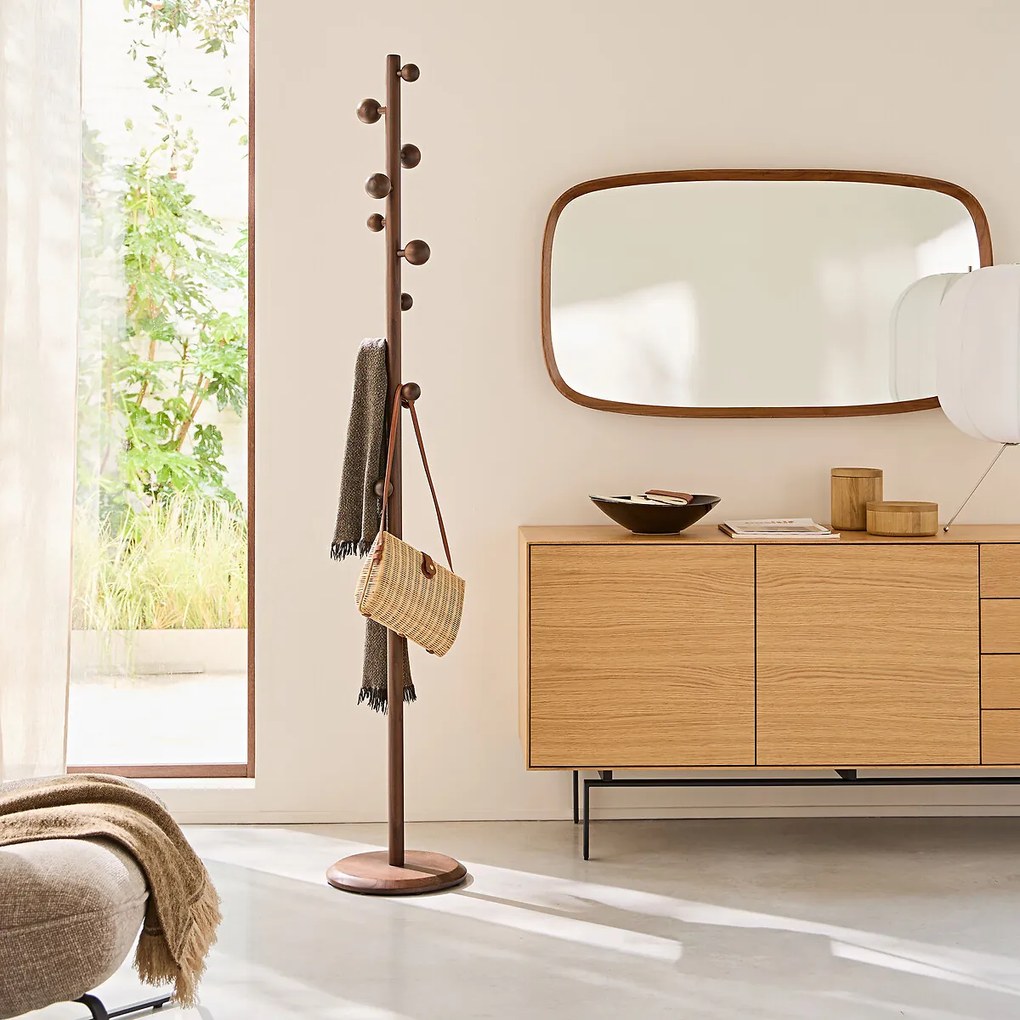 Spiegel, rechthoekig in notenhout, H110cm, Orion