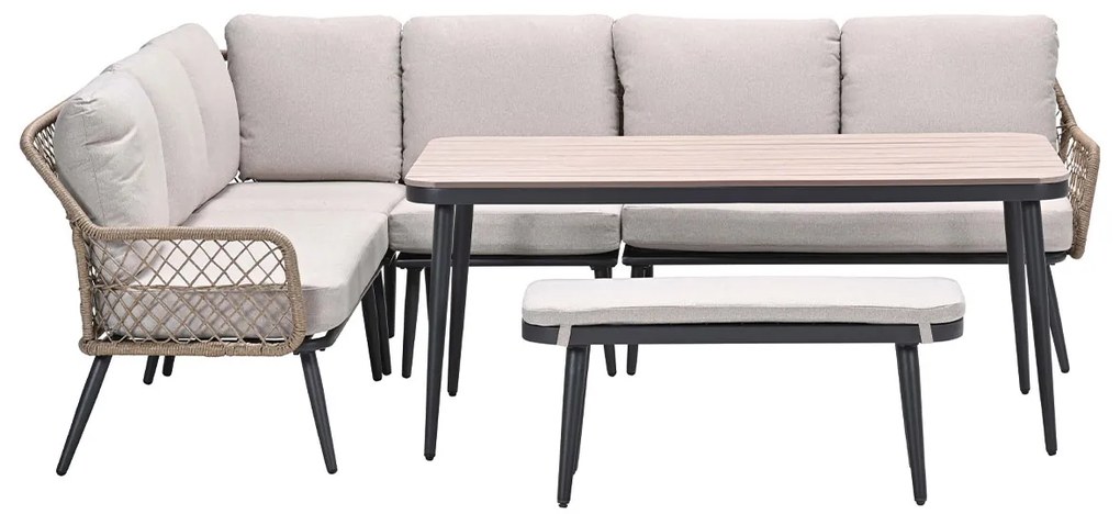 Garden Impressions Kalibo lounge dining set 6-delig - desert sand