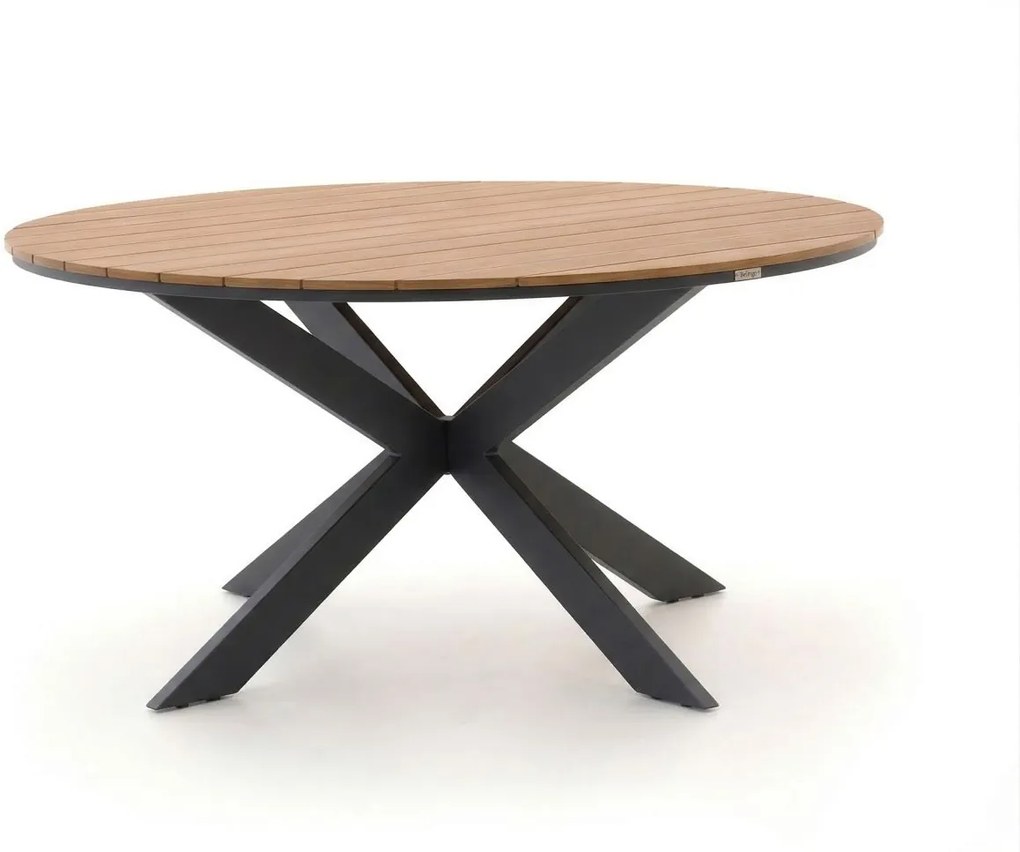 + 15% kassakorting | Tuin eettafel Bellagio  | Rond  | Tuintafel Polywood | Ø149cm | 6 personen | Kees Smit Tuinmeubelen