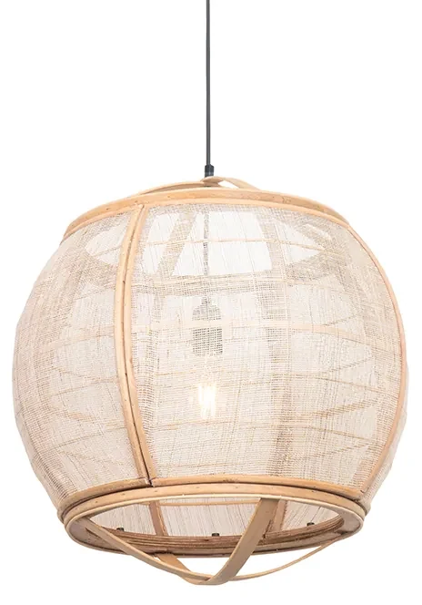 Stoffen Oosterse hanglamp bruin 50 cm - PascalOosters E27 Binnenverlichting Lamp