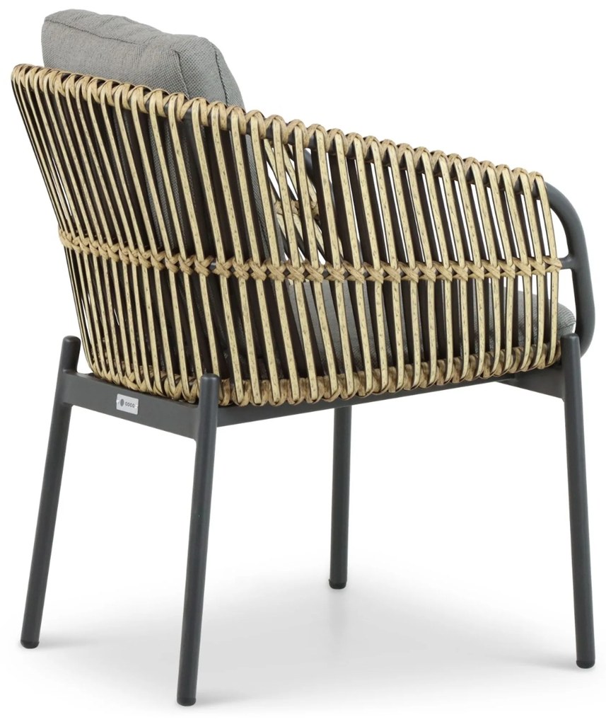 Tuinset 4 personen 180 cm Aluminium/wicker Taupe Coco Nathan/Vienna