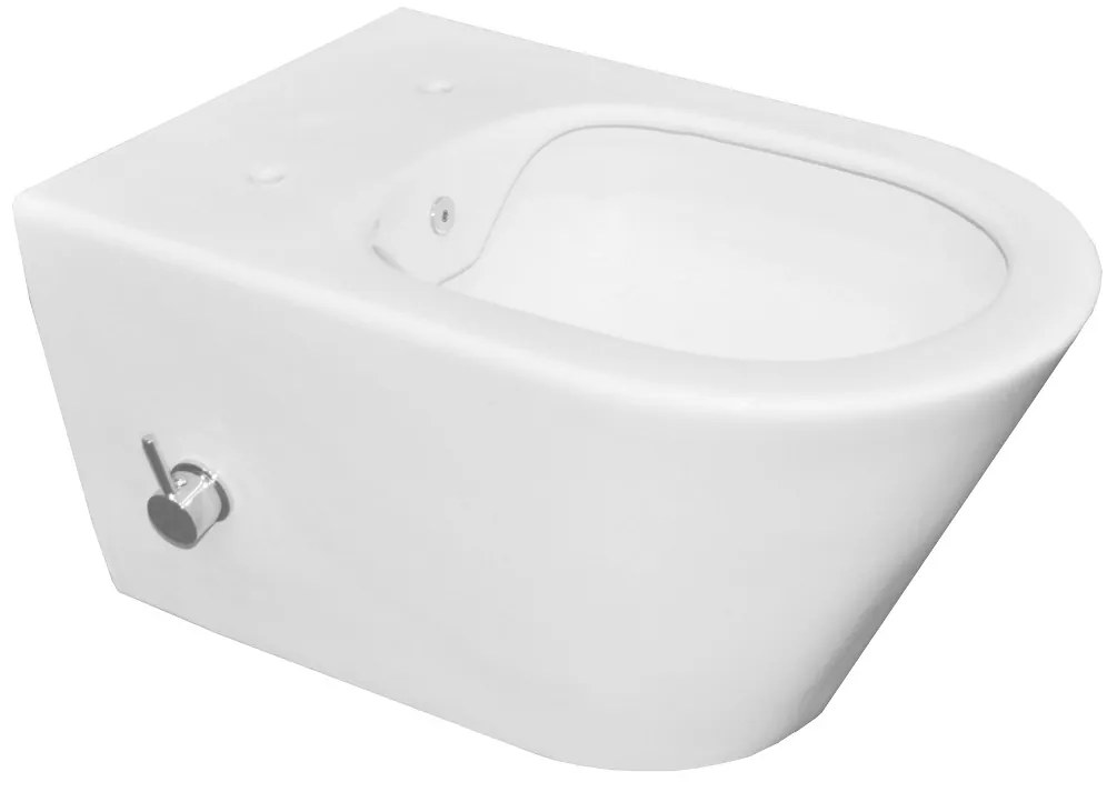 Mueller Monta randloze douche wc inclusief bidet 53cm mat wit