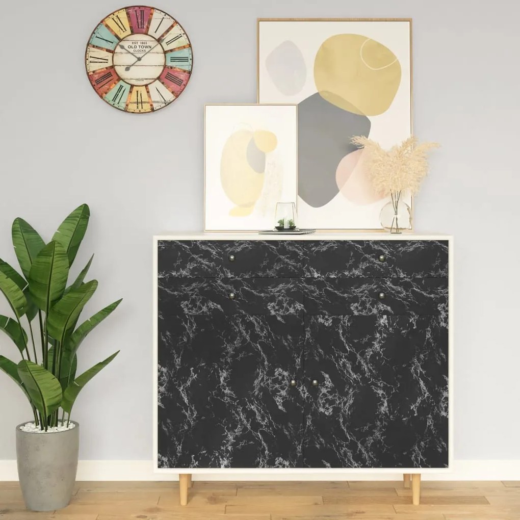 vidaXL Meubelfolie zelfklevend 500x90 cm PVC steenzwart