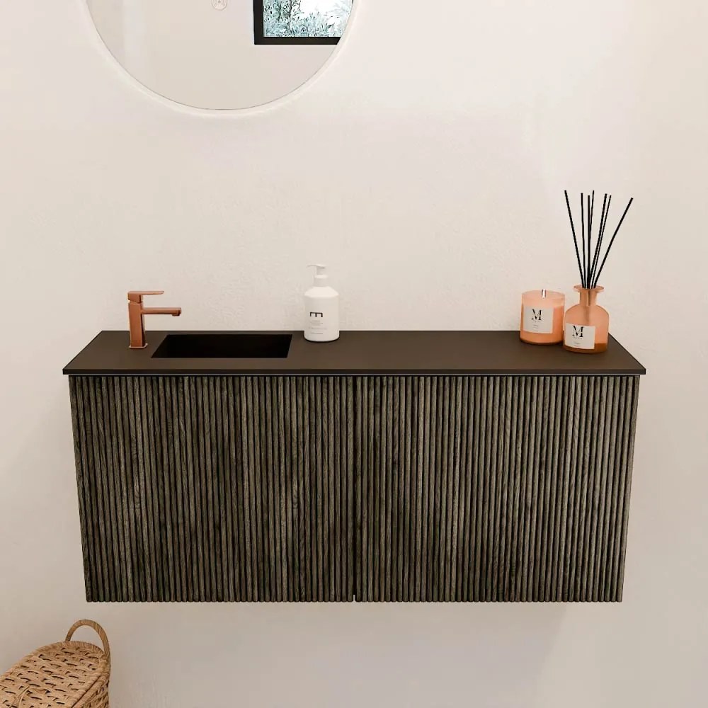 Mondiaz Joya 90cm toiletmeubel shadow met wastafel faye links 1 kraangat urban