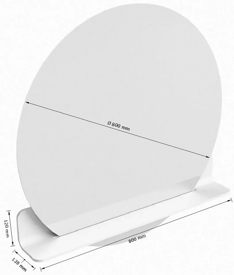Mondiaz Spot spiegel rond Ø80cm met planchet plata