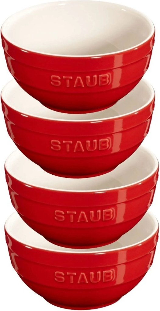 Staub Ceramique Kommenset 12cm / 4-delig, Kersenrood - Ceramique - Staub