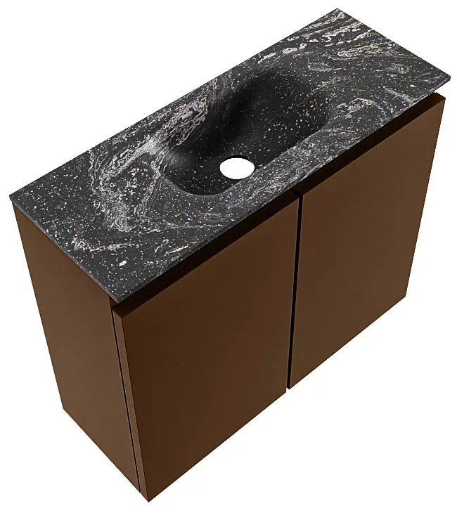 Mondiaz Ture DLux toiletmeubel 60cm rust met wastafel lava midden met kraangat