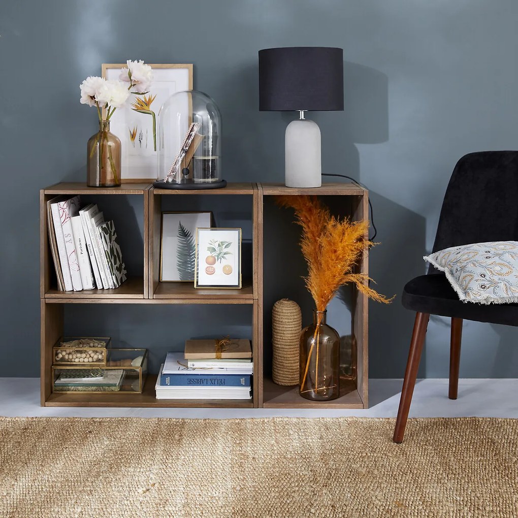 Set van 2 opbergkubussen, massief eiken, EDGAR