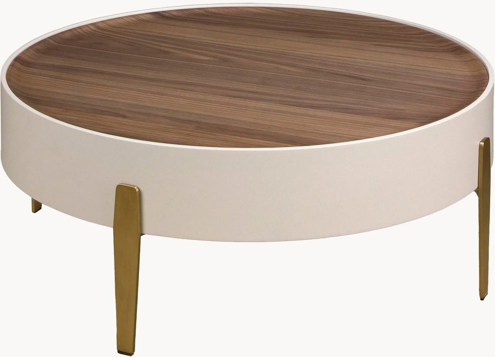 Ronde salontafel Severino met houten tafelblad