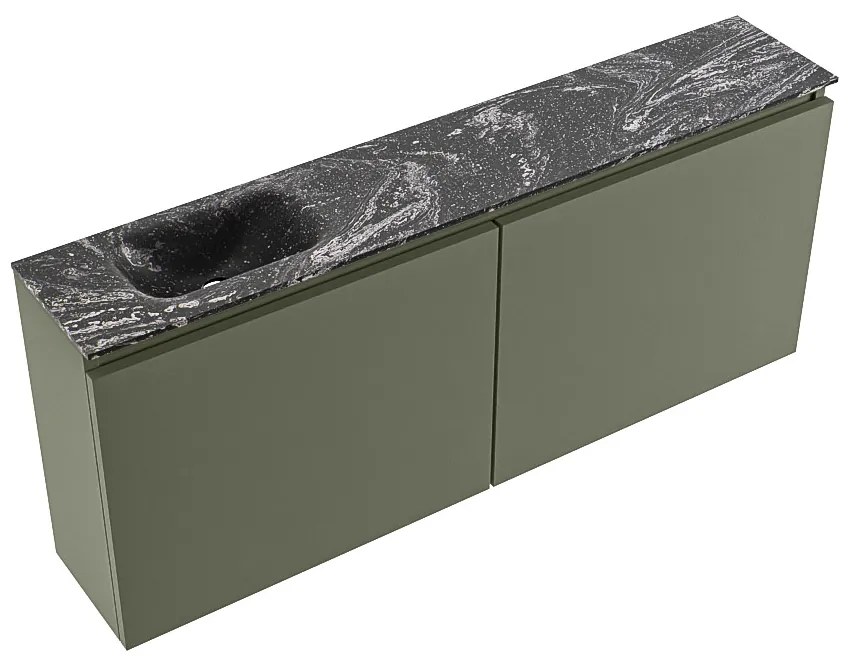 Mondiaz Ture DLux toiletmeubel 120cm army met wastafel lava links met kraangat