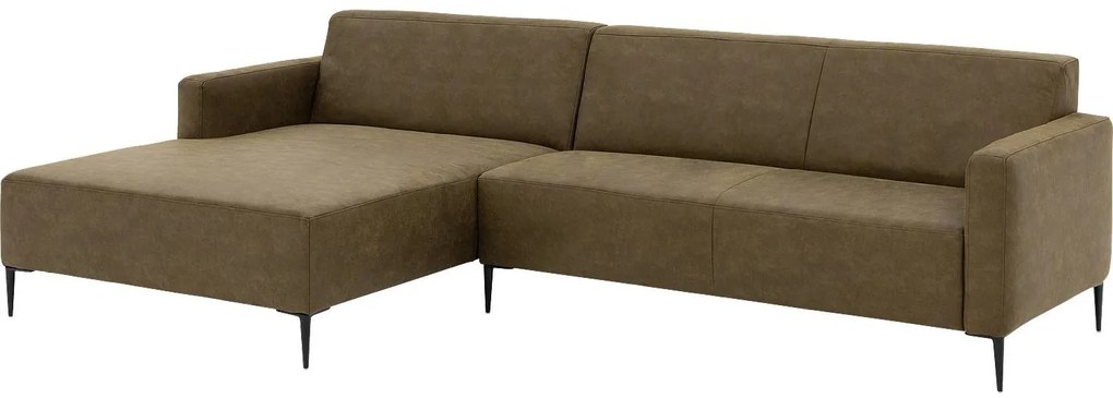 Goossens  Key West groen, micro leer, 3-zits, modern design