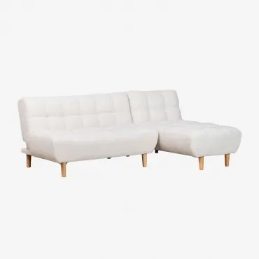 3 Plazas Madison Chaise Longue-slaapbank Chenille Ivoorwit - Sklum