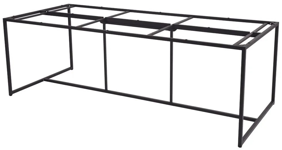 4 Seasons Outdoor Quatro tafel antraciet met teak blad 220 cm SALE  Tuintafel    houtkleur weerbestendig