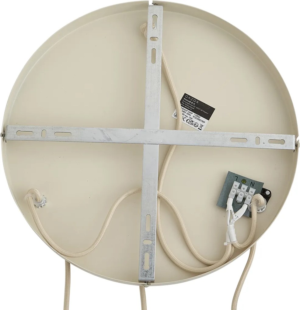 Japandi hanglamp beige met linnen kap 3-lichts - Fedde