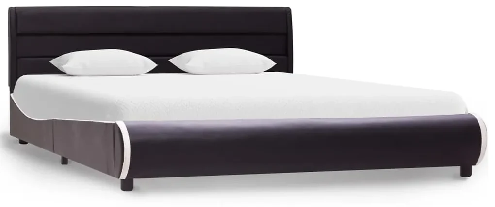 vidaXL Bedframe met LED kunstleer zwart 160x200 cm
