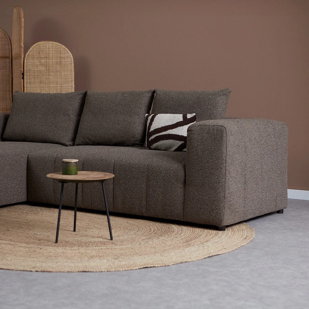Bruine Bank Met Decoratieve Strepen Hoek Links