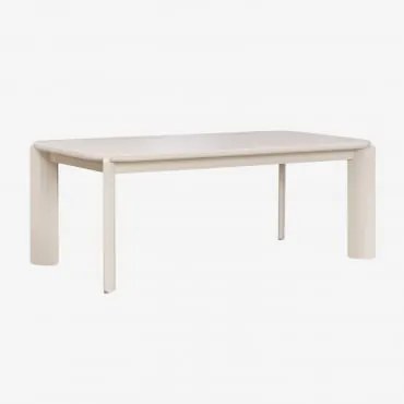 Rechthoekige Eettafel 200x100 Cm In Mdf Genève Tapioca Beige - Sklum