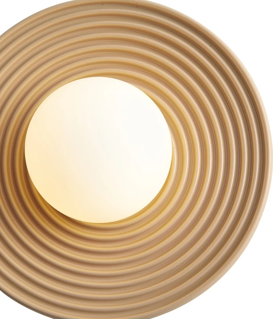 Retro plafondlamp beige met opaal glas - Lila