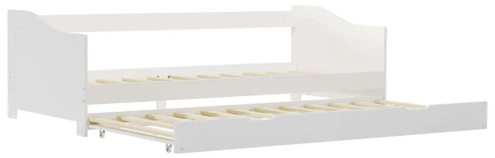vidaXL Bedbankframe uittrekbaar grenenhout wit 90x200 cm