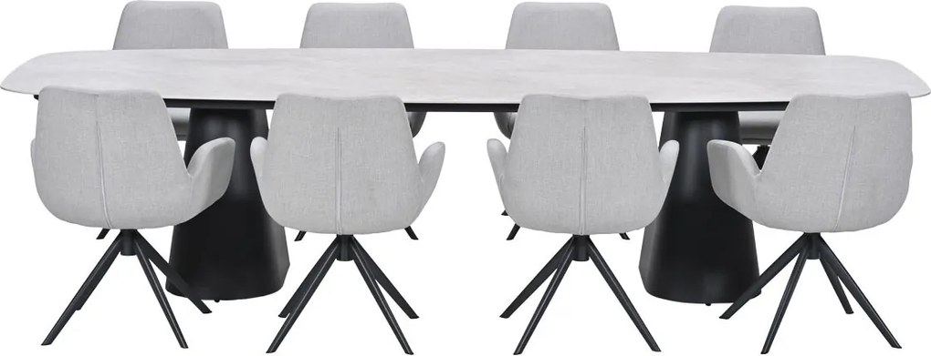 Garden Impressions Amalia tuinset draaibaar 9-delig - Noah tuintafel 320x120 cm