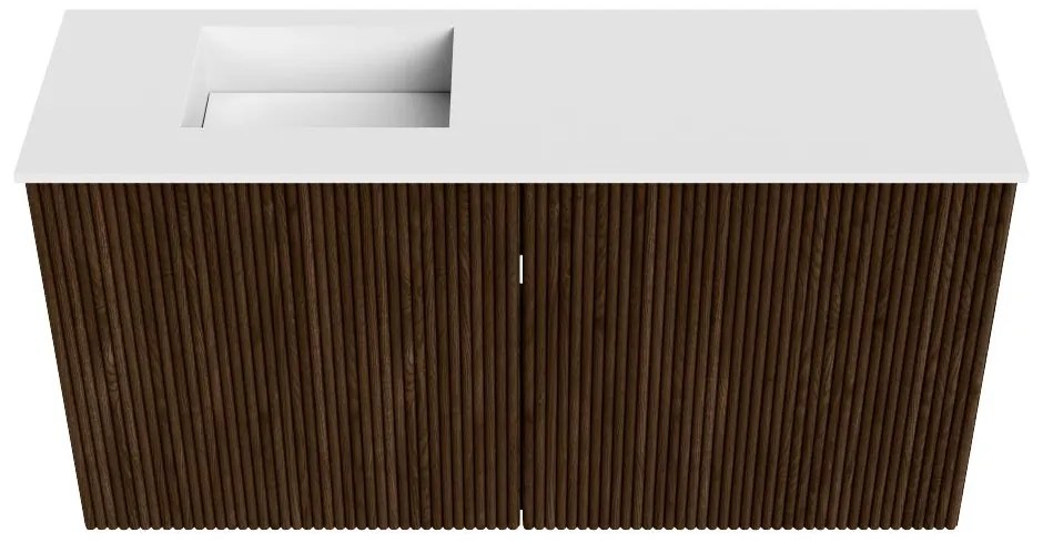 Mondiaz Joya 80cm toiletmeubel walnut met wastafel faye links 1 kraangat talc