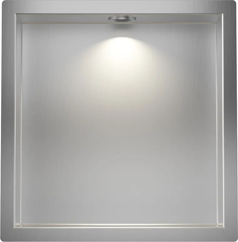 Mueller Round inbouwnis met LED verlichting 30x30cm RVS