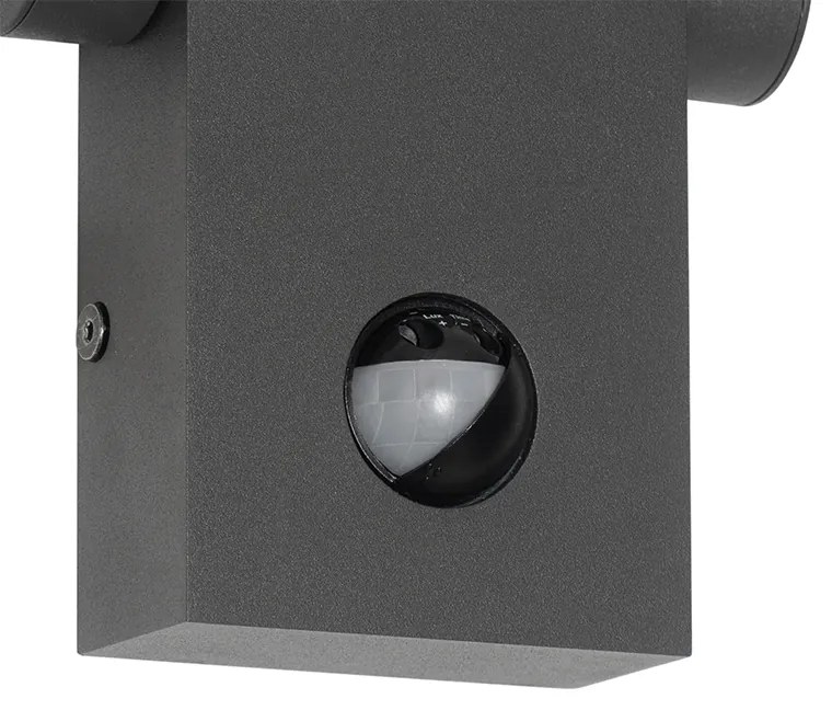 Buitenwandlamp antraciet incl. LED IP54 met bewegingssensor - Zane