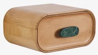 Pack Van 2 Zwevende Nachtkastjes 50x35 Cm Van Mangohout En Natuurlijke Kivalina-steen Udaipur Groen Marmer - Mangohout - Sklum