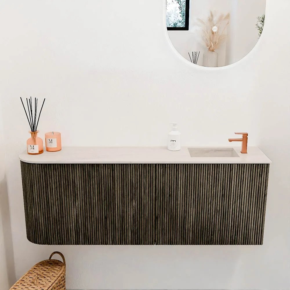 Mondiaz Joya DLux 110cm toiletmeubel ronding links shadow met wastafel faye rechts 1 kraangat meli