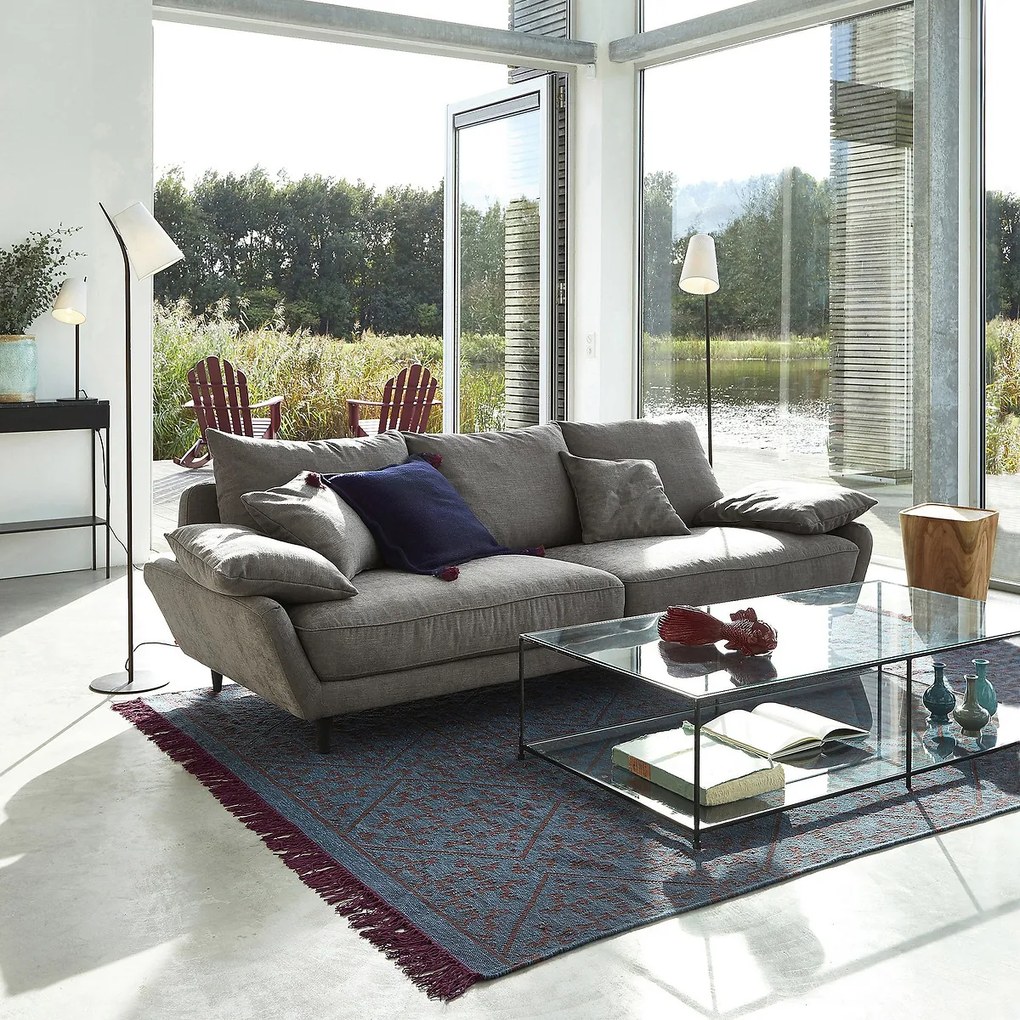 Rechthoekige salontafel in gehard glas Sybil