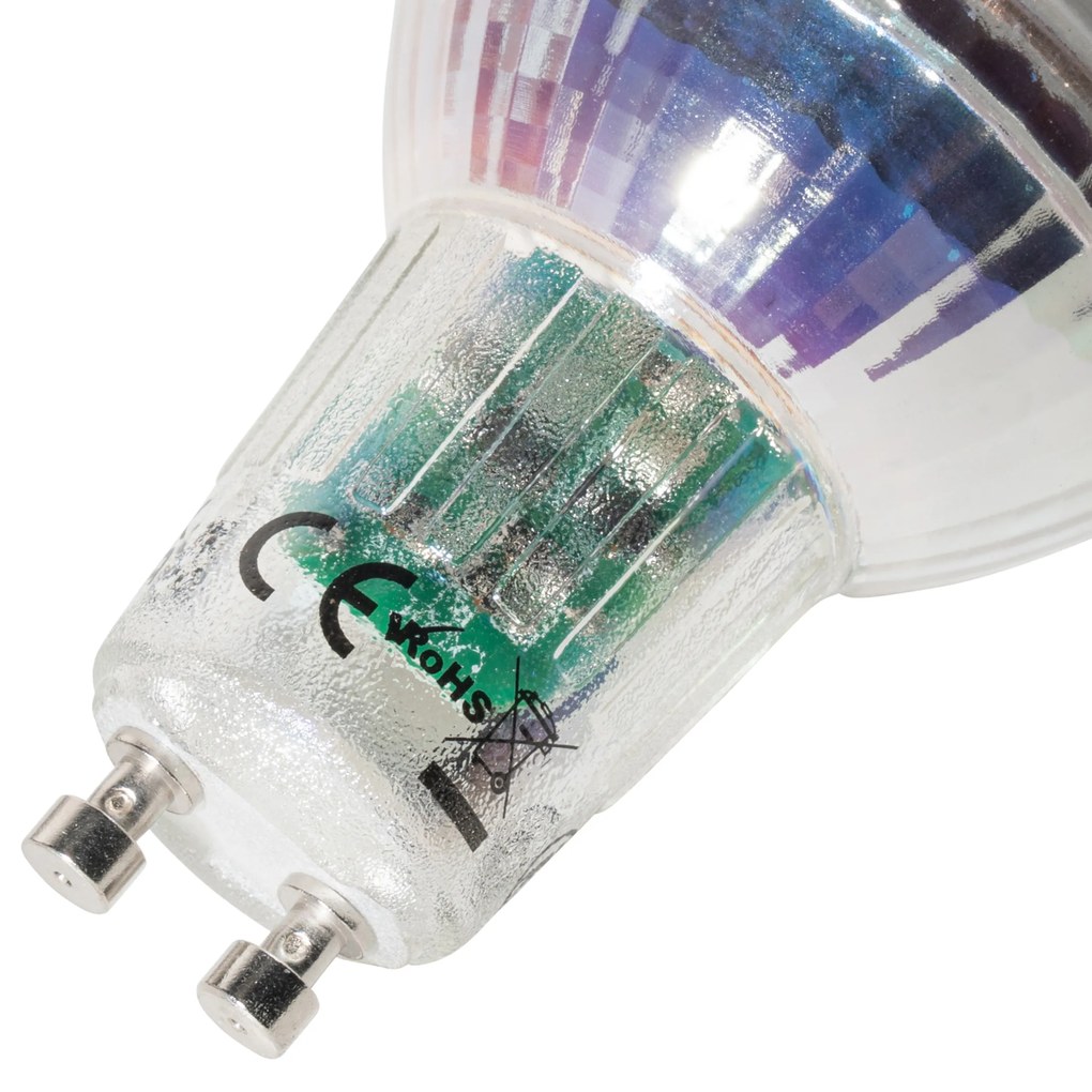 Set van 5 GU10 dimbare LED lamp 3W 200 lm 2200 - 6500K