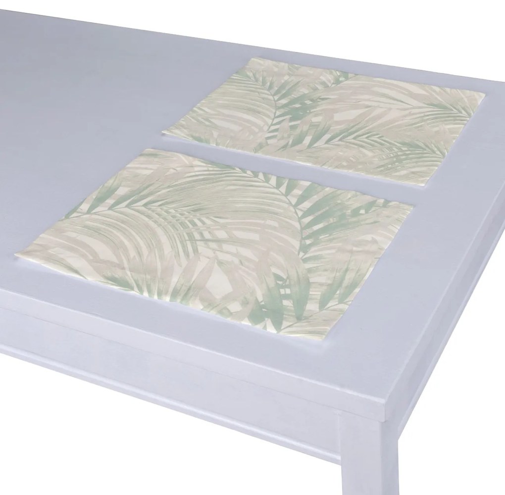 Dekoria Placemats 2 st., wit-groen, 30 x 40 cm