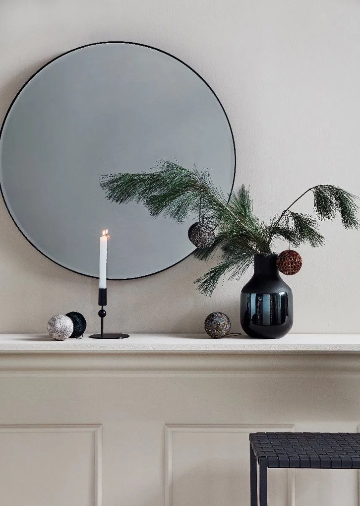 Nordal Denmark Mirra ronde spiegel met zwarte omlijsting 75cm